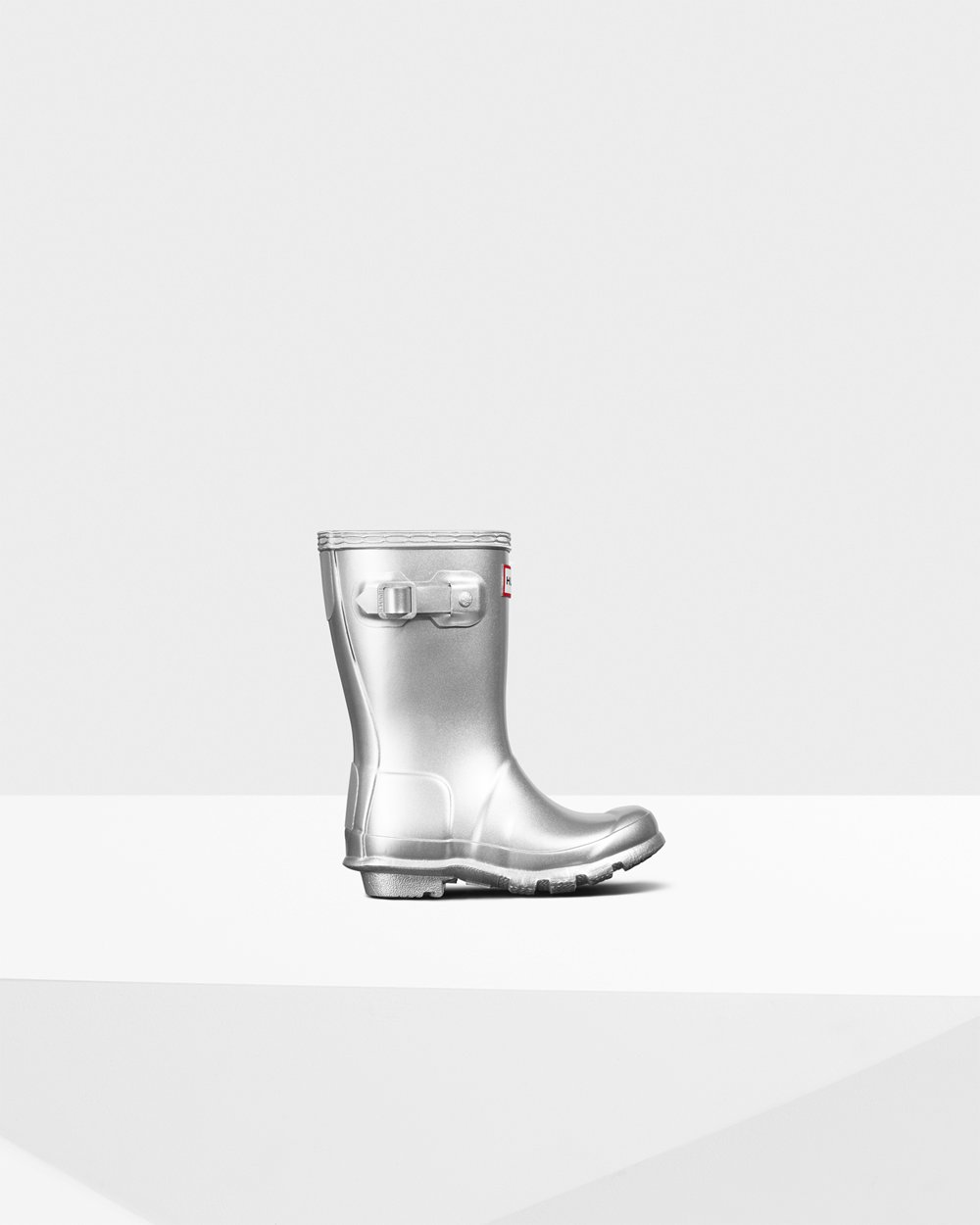 Hunter Niños Original Little Metallic - Botas de Lluvia Plateadas - 653-AXPEUO